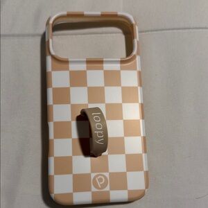 Loopy Case Beige and White Checkered iPhone 17 pro max
